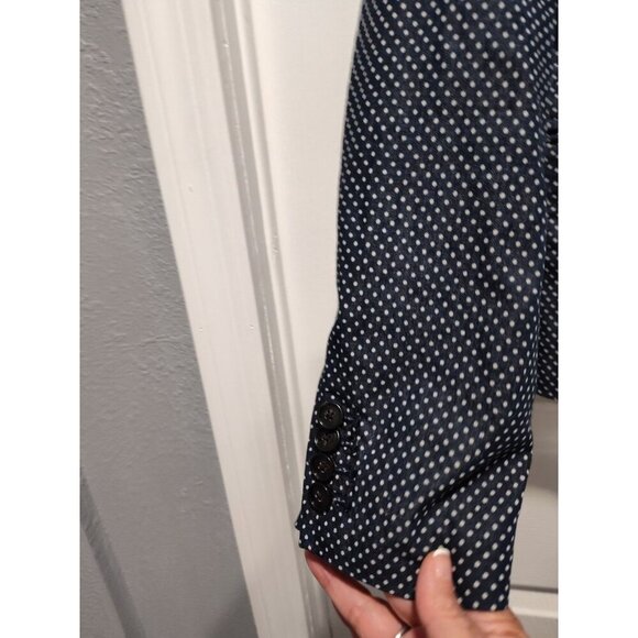 J. Crew Schoolboy Blazer Women's Size 4 Indigo Polka Dot Button-Down Notch Lined - Picture 9 of 12